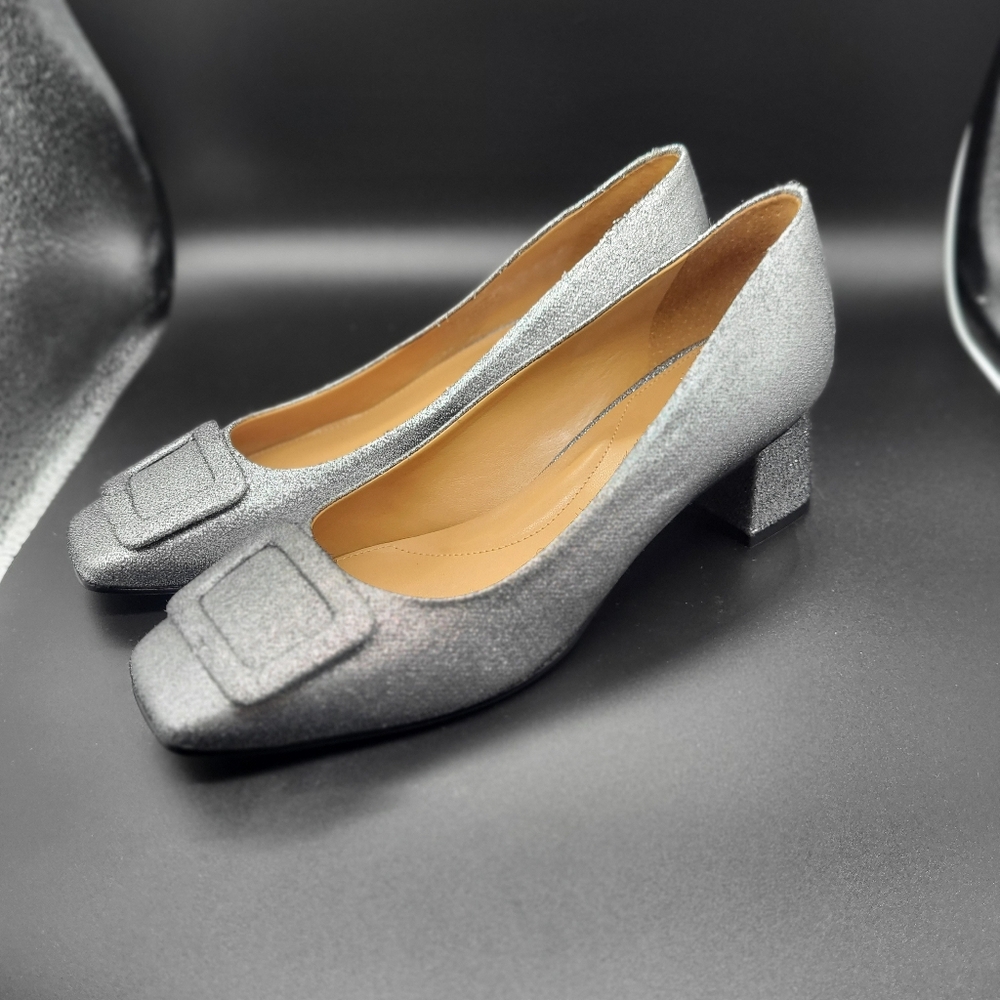 Talbots Carlye Buckle Block Heel Pumps Sz.8.5 M. - Picture 4 of 12
